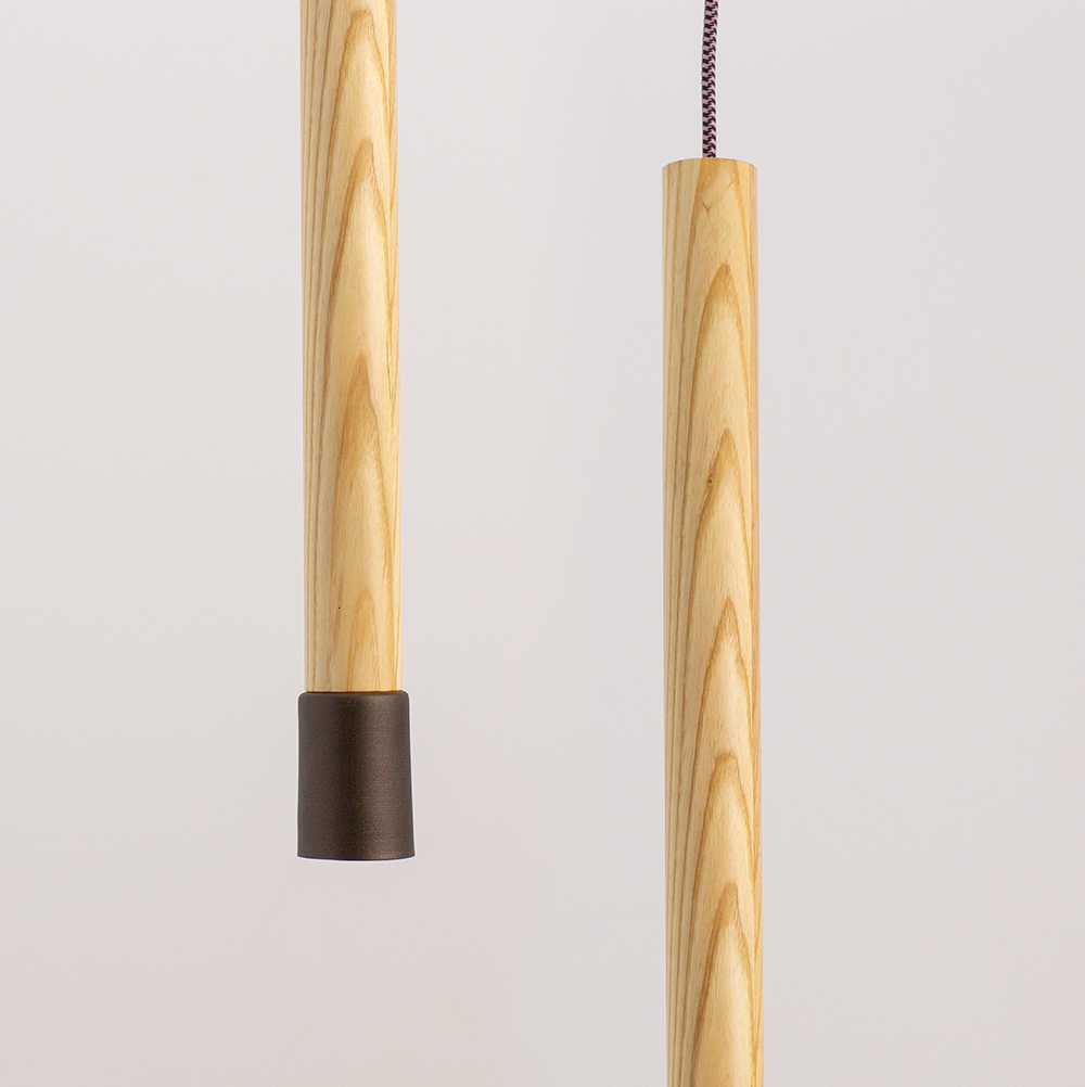 Alto LED Wooden Cylinder Pendant Light