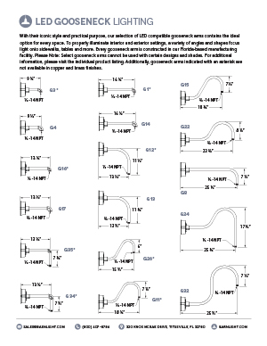 LED Gooseneck Specs