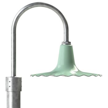 16" Seaside LED Radial Wave, 311-Jadite, Single Post Mount, 975-Galvanized, Smooth Direct Burial Pole, 975-Galvanized