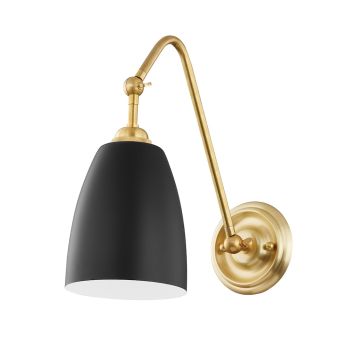 Savannah Wall Sconce, Aged Brass & Black